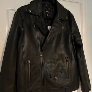 NWT Real Leather Boyfriend Biker Jacket